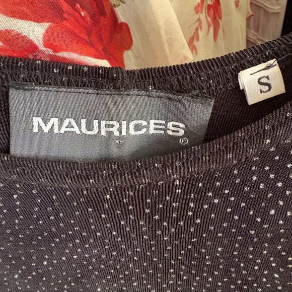 vintage 90s dress black stretch knit sparkle glitter print long maxi party XS S - Picture 9 of 9